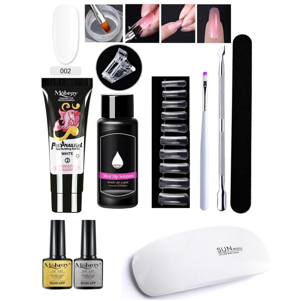 Resin Nail Art Extender Set 7-Piece For Nail Lengthening