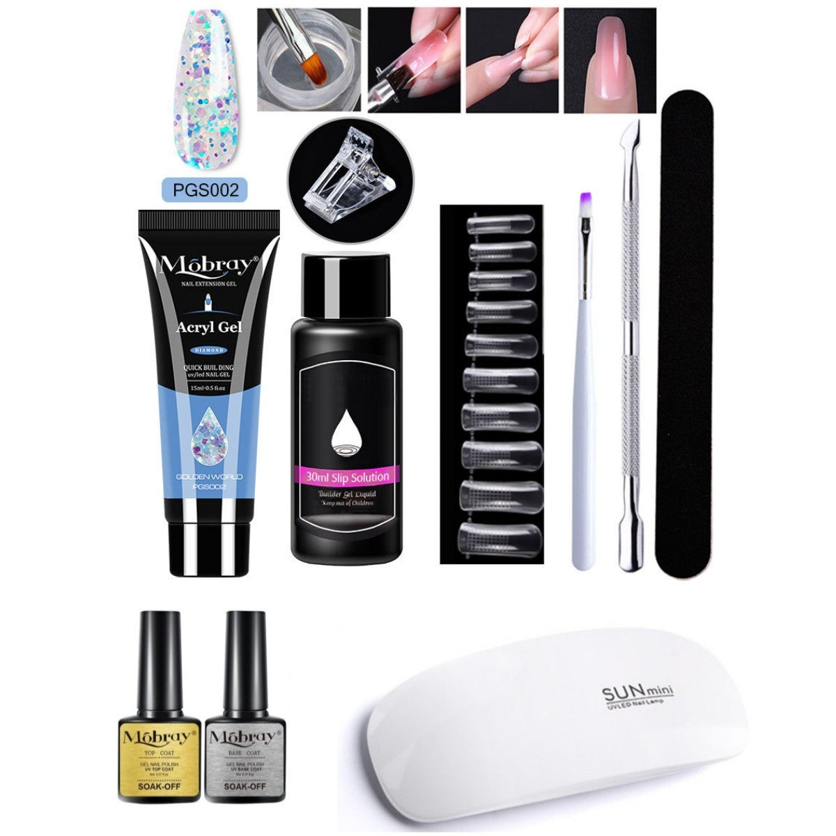 Resin Nail Art Extender Set 7-Piece For Nail Lengthening