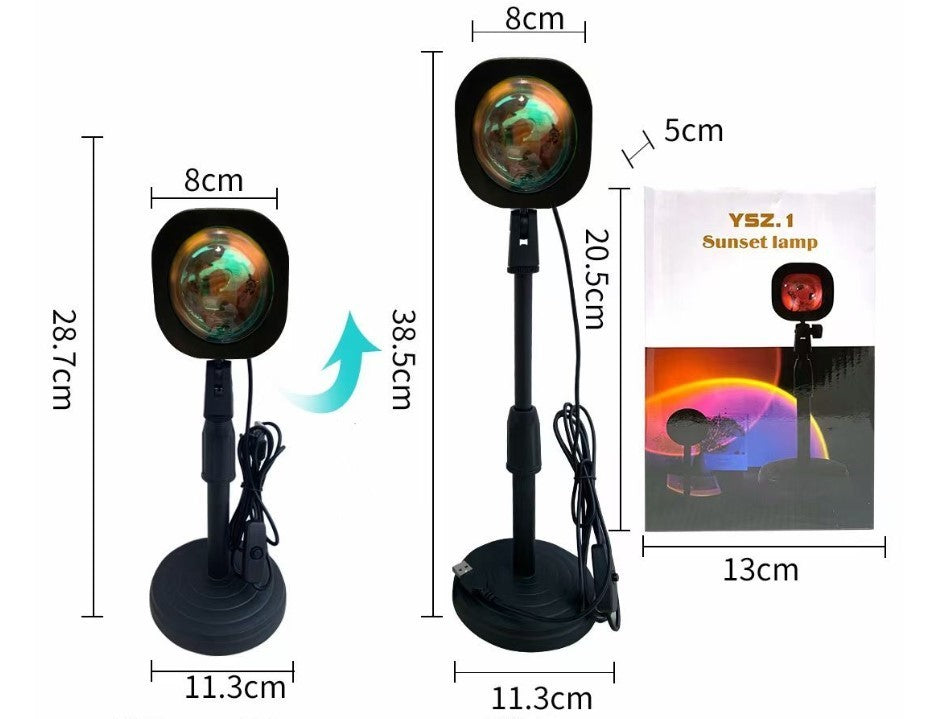 Rechargeable Rainbow Sunset Projection Lamp Aluminum