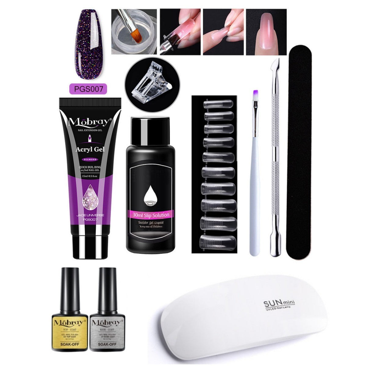 Resin Nail Art Extender Set 7-Piece For Nail Lengthening