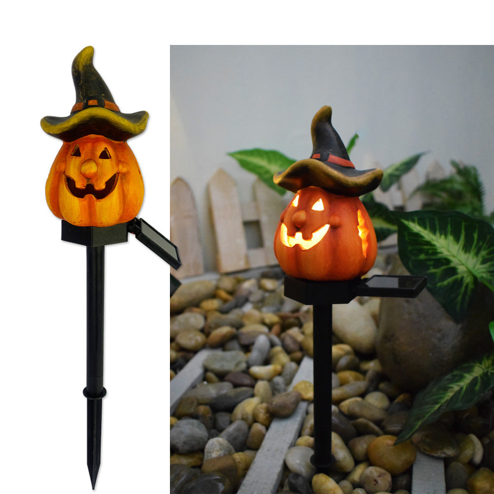 Resin Solar Halloween Pumpkin Lantern Garden Path Light