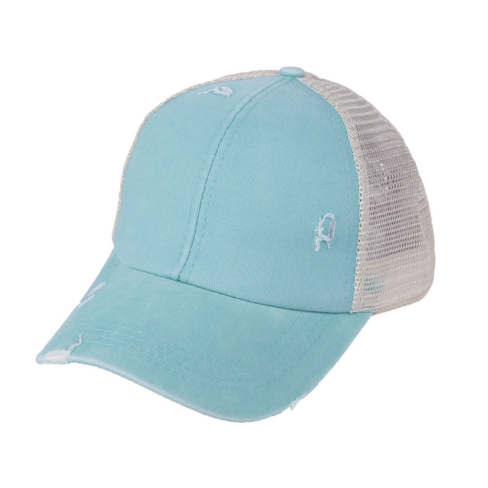 Washed Cotton Baseball Cap — Low-Profile Dome, Short Flat Brim