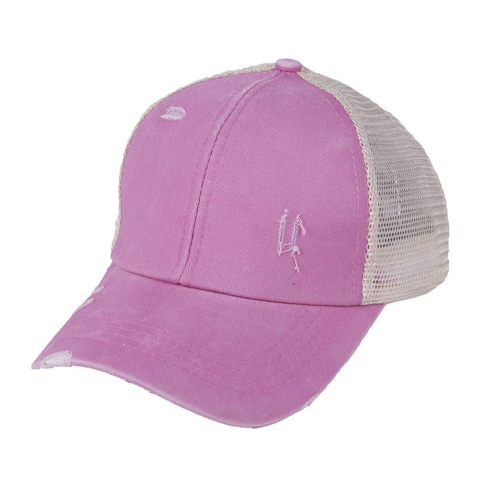 Washed Cotton Baseball Cap — Low-Profile Dome, Short Flat Brim