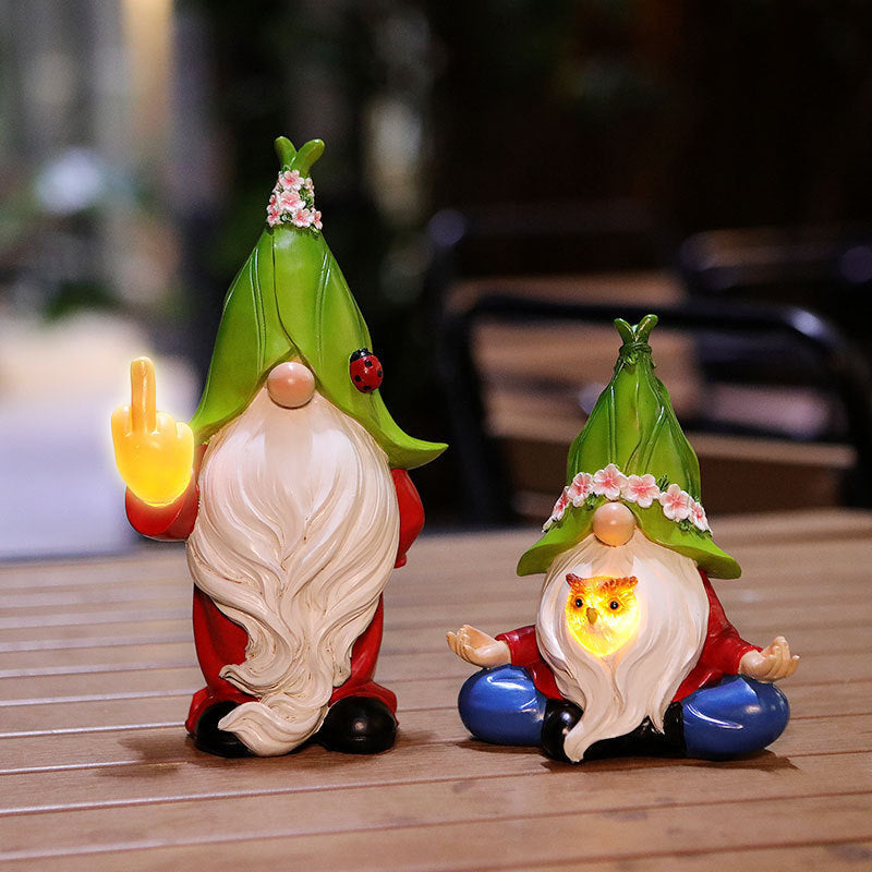 Resin Christmas Solar Lamp Ornaments Led Safe Indoor Decor
