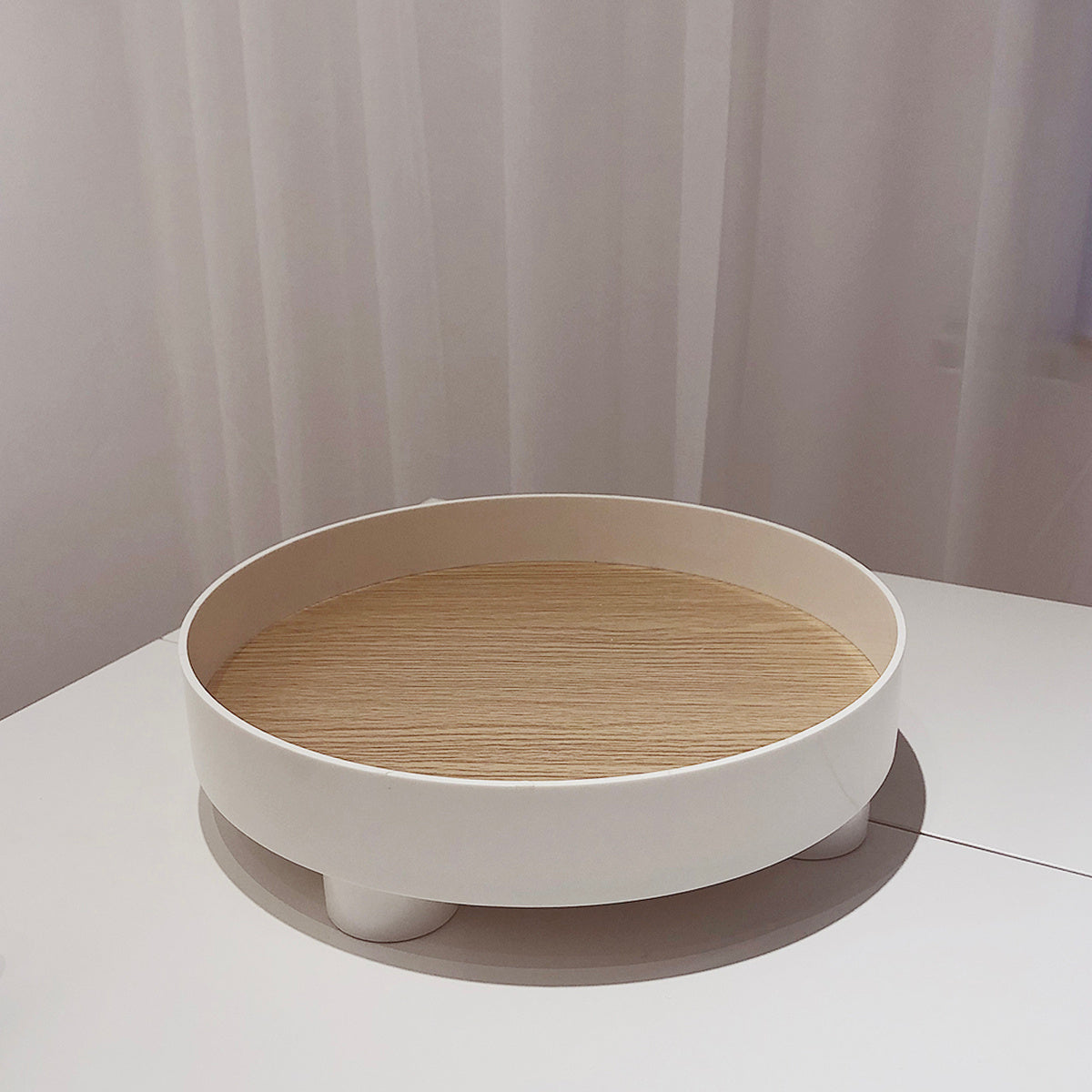 Resin And MDF Tall Fruit Storage Tray For Kitchen Use