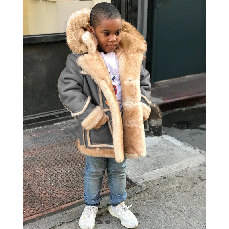 Boys Fur-Lined All-In-One Jacket Regular Fit Polyester