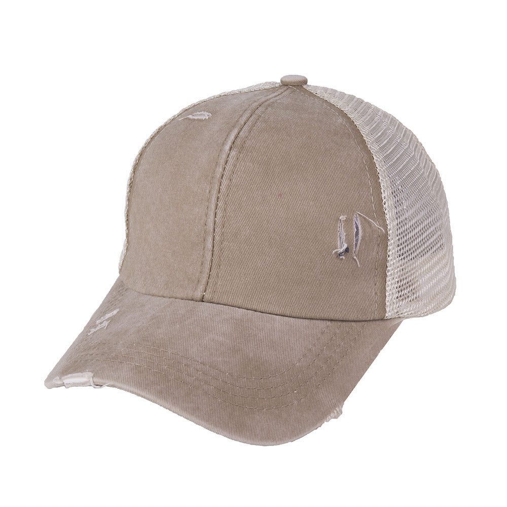 Washed Cotton Baseball Cap — Low-Profile Dome, Short Flat Brim
