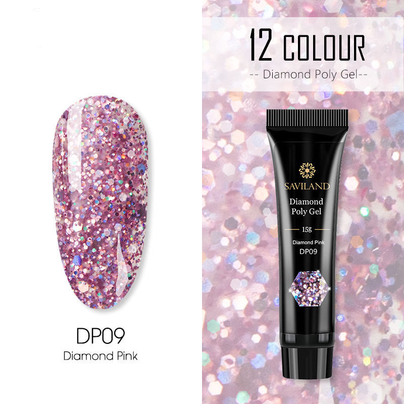 Resin Based Bright Nail Polish 15g With Sequin Crystals