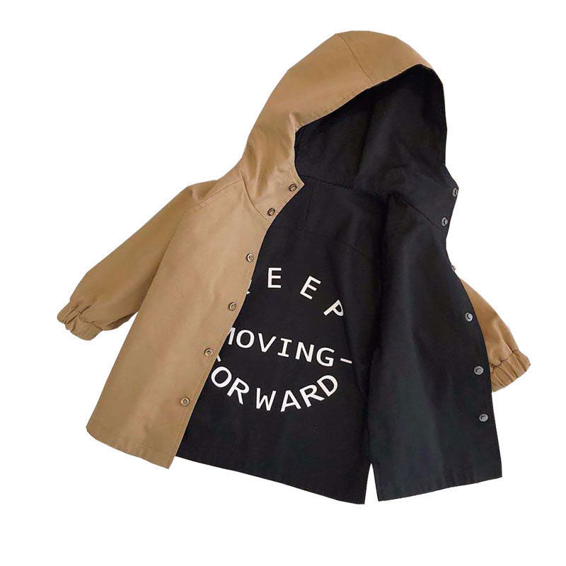 Boys Reversible Spring Coat Cotton Blend Regular Jacket