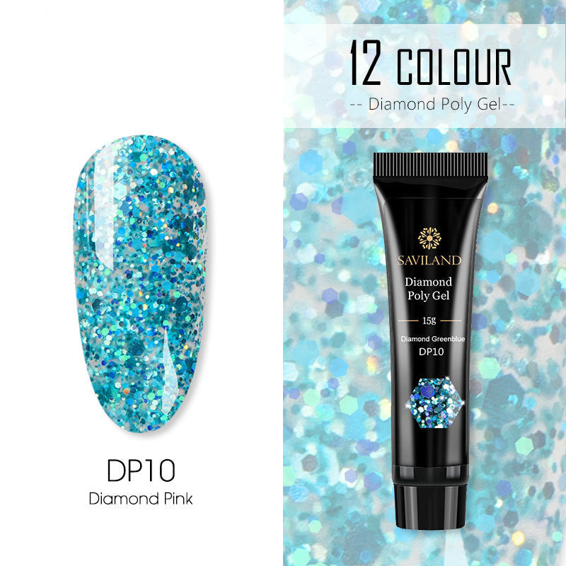 Resin Based Bright Nail Polish 15g With Sequin Crystals