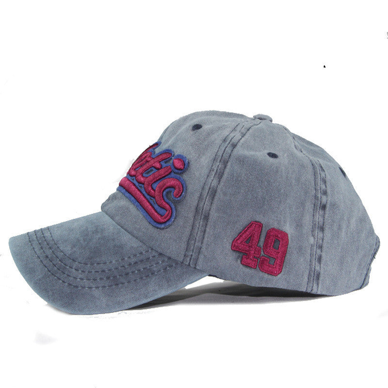 High-Grade Pure Cotton, Washed, Coated Baseball Cap, Embroidered Patch Cap