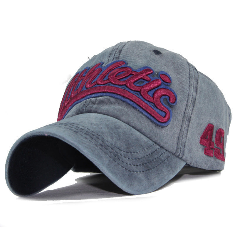High-Grade Pure Cotton, Washed, Coated Baseball Cap, Embroidered Patch Cap