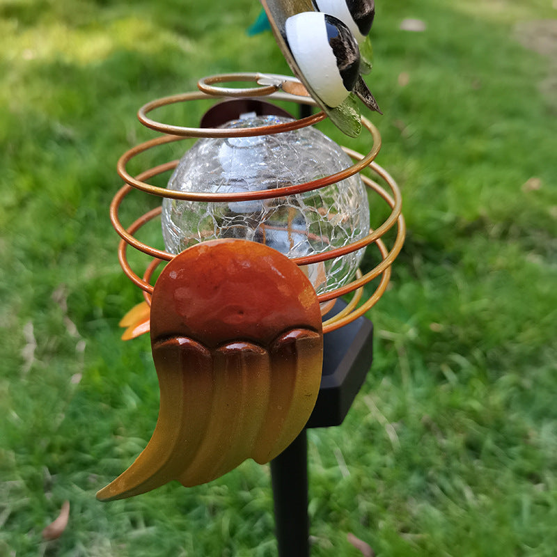 Resin Solar Owl Garden Lamp Weatherproof LED Path Light