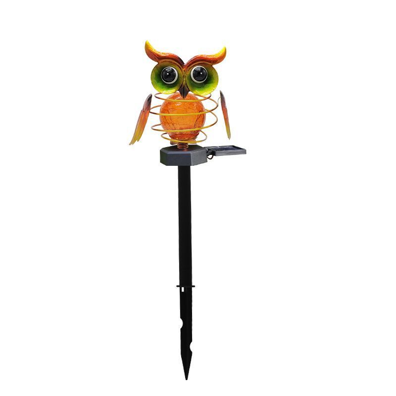 Resin Solar Owl Garden Lamp Weatherproof LED Path Light