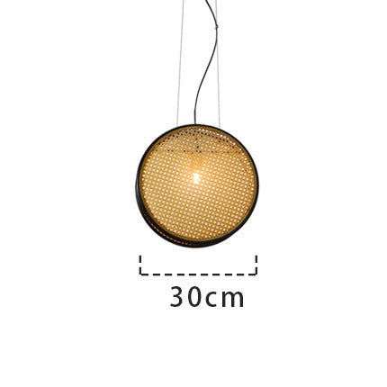 Rattan Iron Glass LED Pendant Light Chandelier For Kitchen