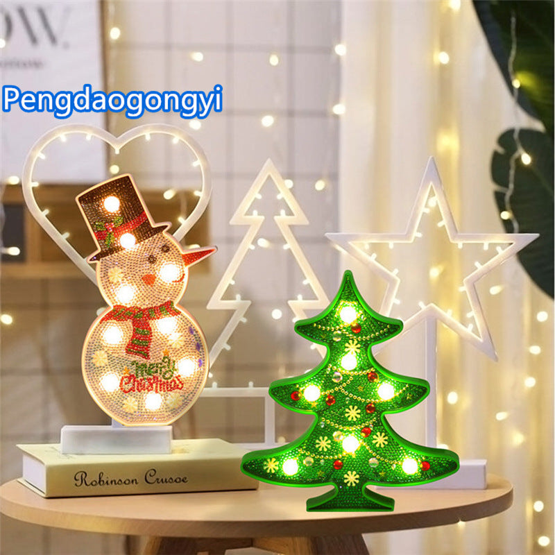 Resin Snowman LED Lamp For Christmas Decor And DIY Glow