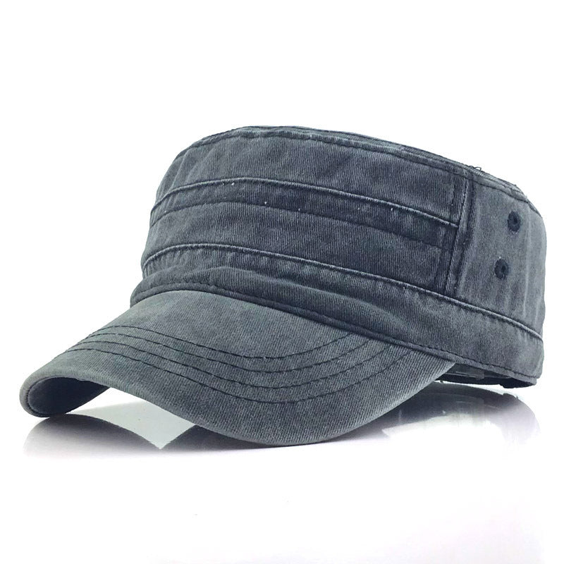 Men’s Military Flat Cap — Classic Cadet Style, Adjustable, Breathable
