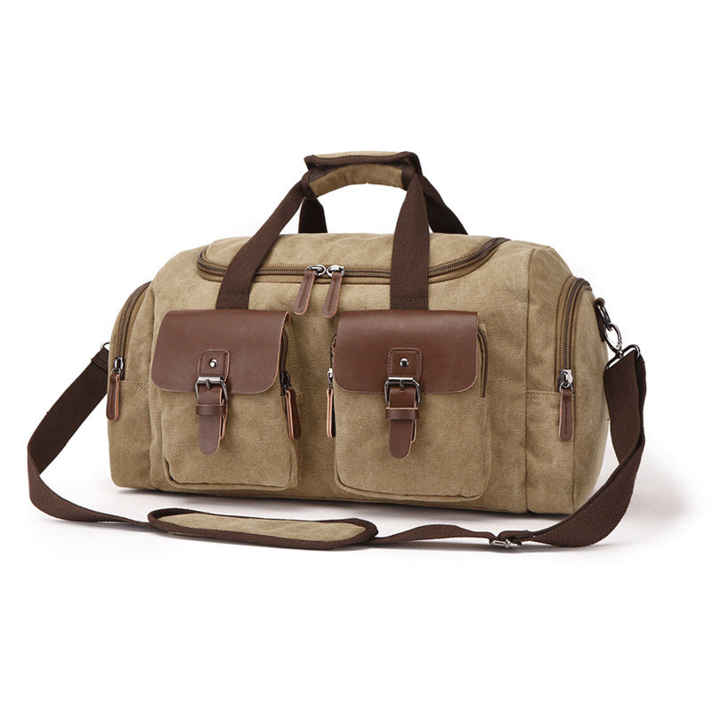 Unisex Canvas Shoulder Tote Bag Solid Color Travel Everyday