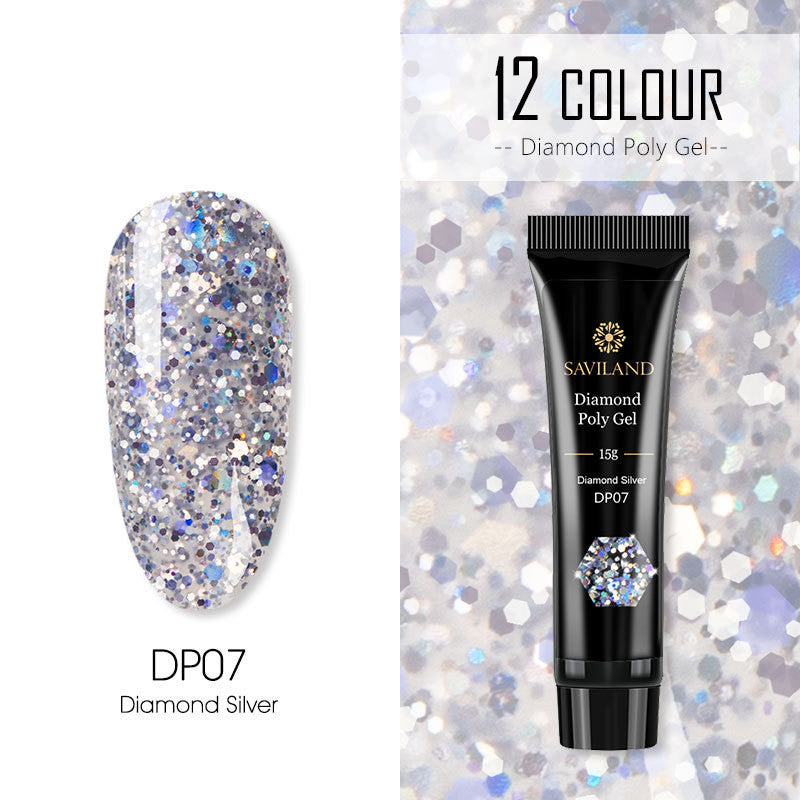 Resin Based Bright Nail Polish 15g With Sequin Crystals