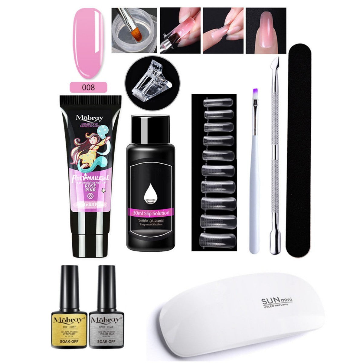 Resin Nail Art Extender Set 7-Piece For Nail Lengthening