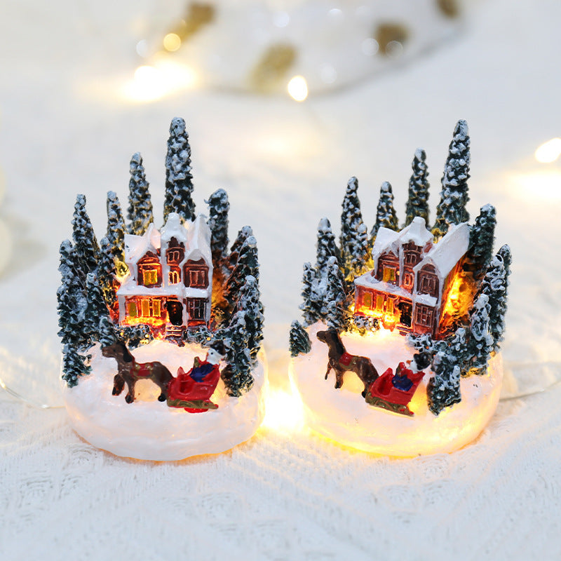 Resin Christmas House Ornament for Safe Home Decor