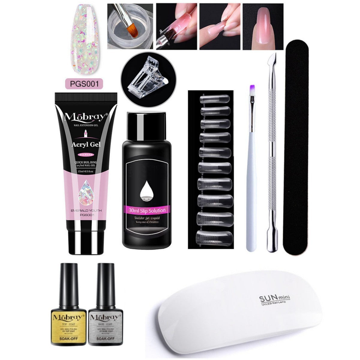 Resin Nail Art Extender Set 7-Piece For Nail Lengthening