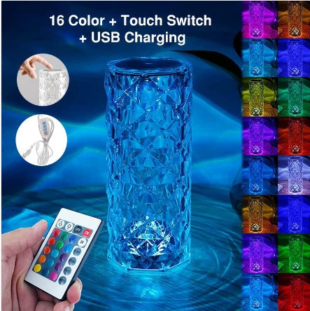 Rechargeable Acrylic Diamond Table Lamp With Remote Control