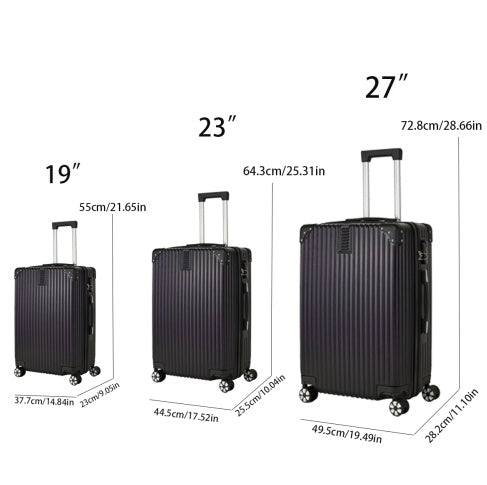 Unisex ABS Hard Shell Luggage Set 3 Piece Spinner Wheels