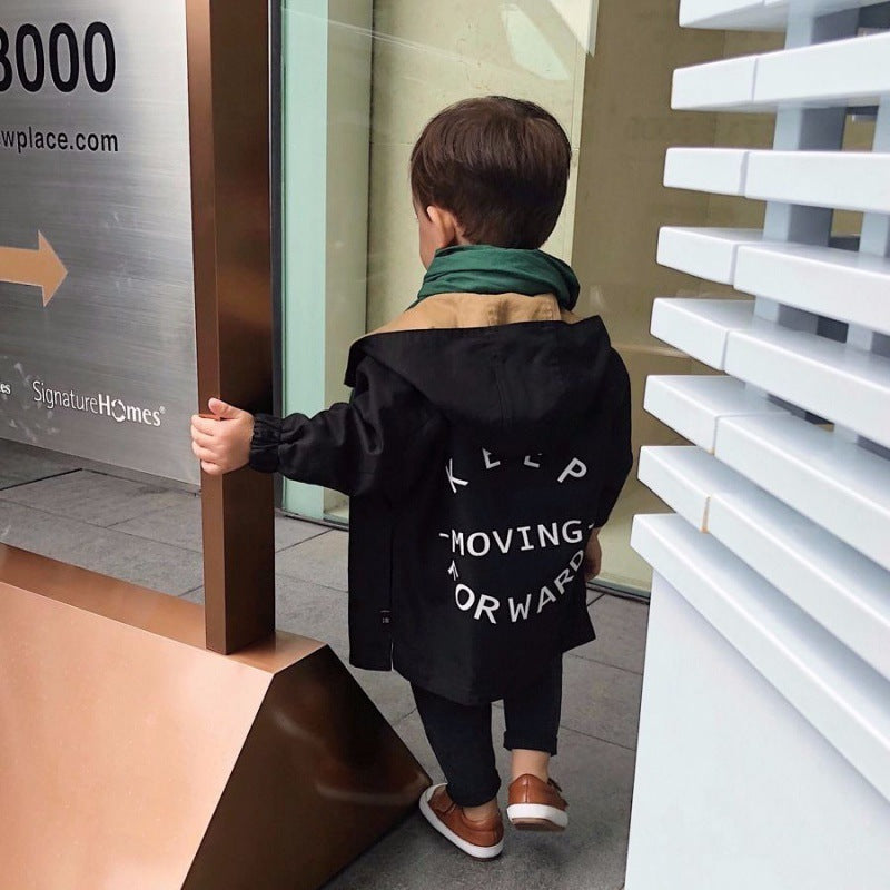 Boys Reversible Spring Coat Cotton Blend Regular Jacket