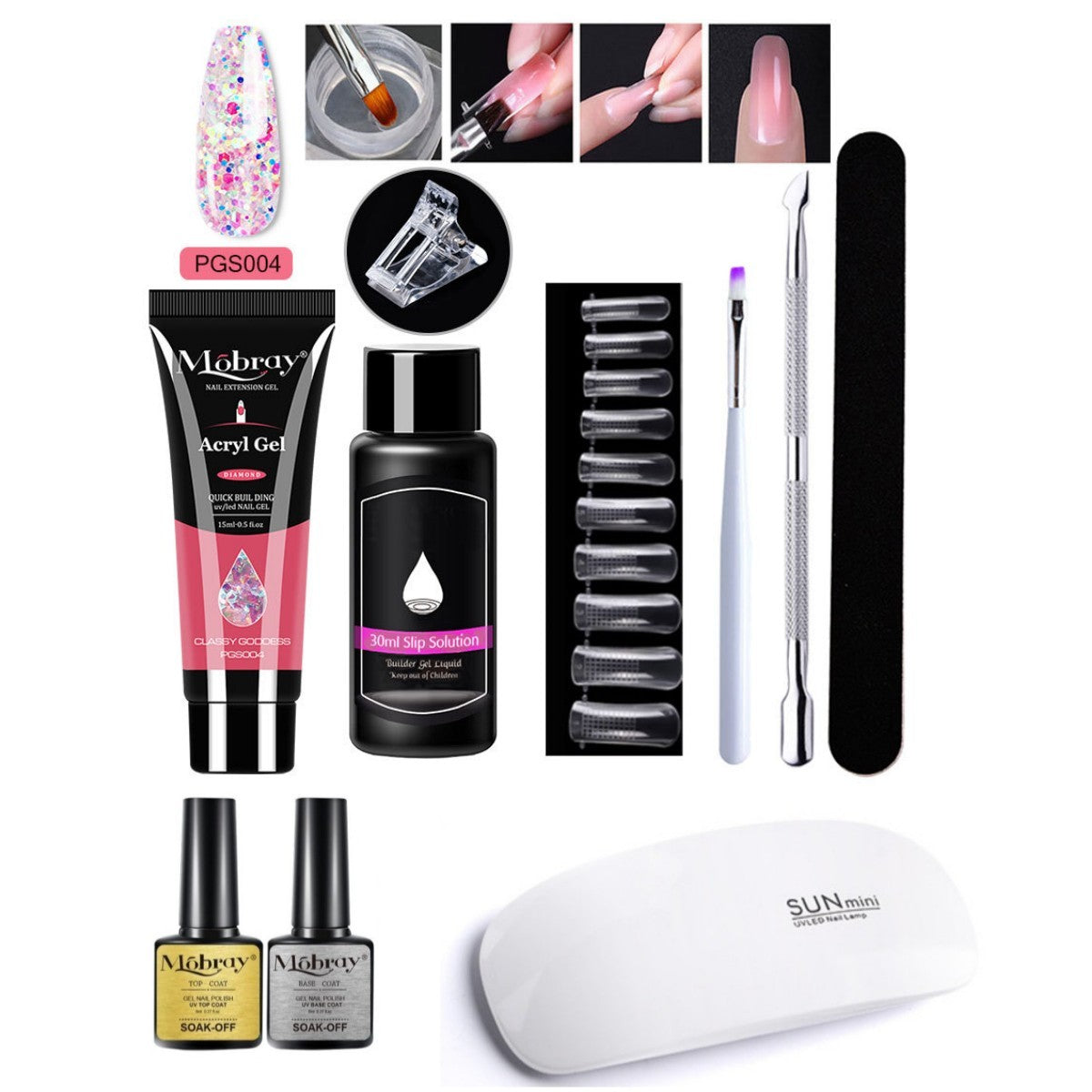 Resin Nail Art Extender Set 7-Piece For Nail Lengthening