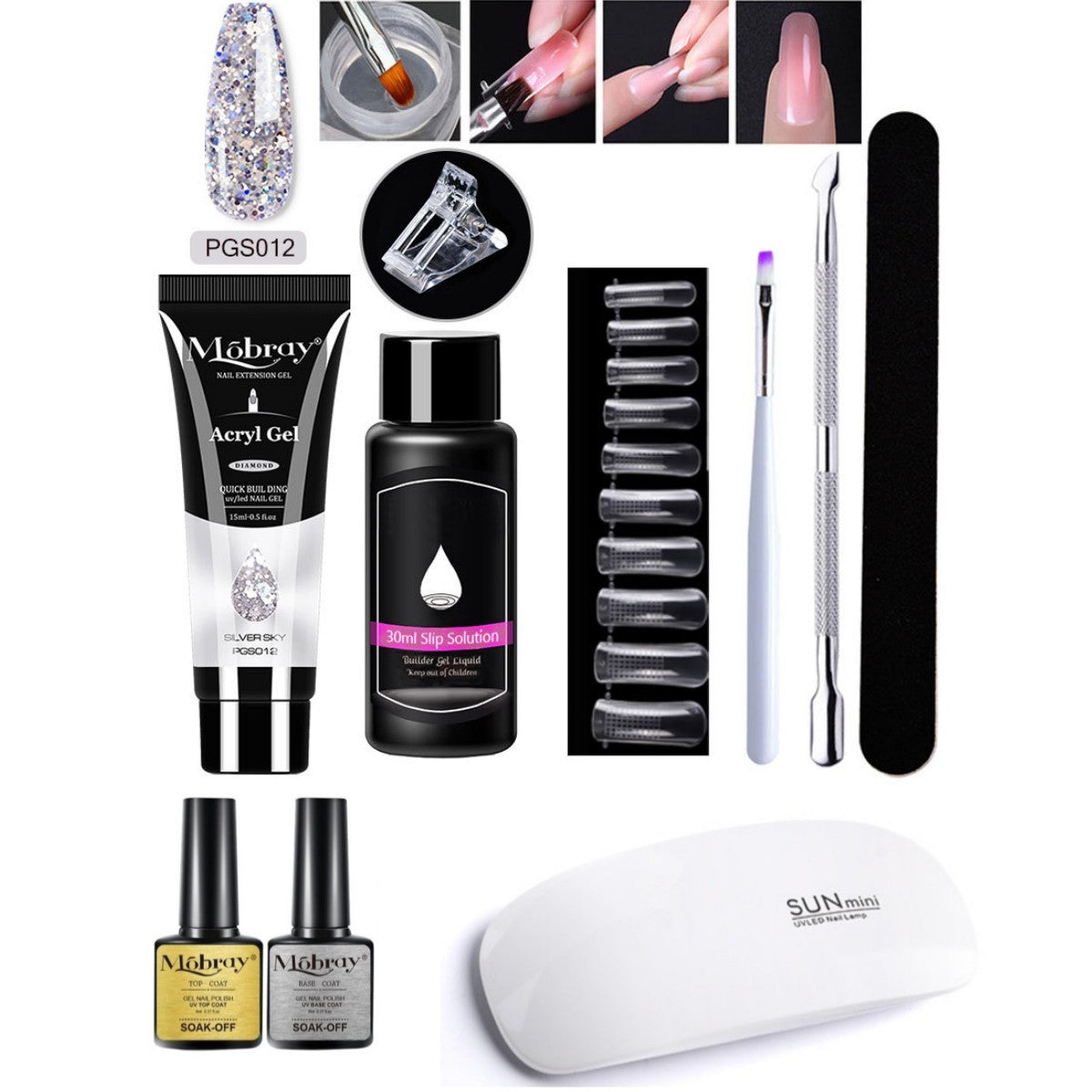 Resin Nail Art Extender Set 7-Piece For Nail Lengthening