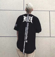 Relaxed Short Sleeve Tee Polyester Letter Pattern Men's