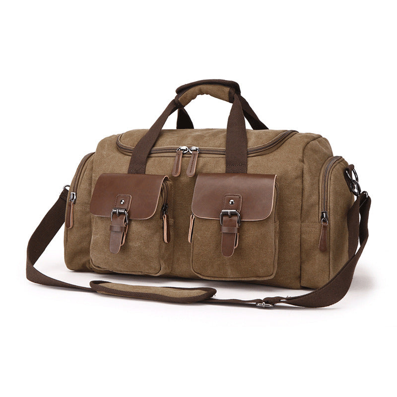 Unisex Canvas Shoulder Tote Bag Solid Color Travel Everyday