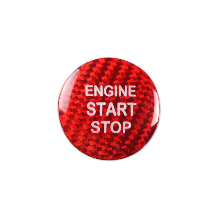 Real Carbon Fiber Start Stop Engine Button Cover For Car