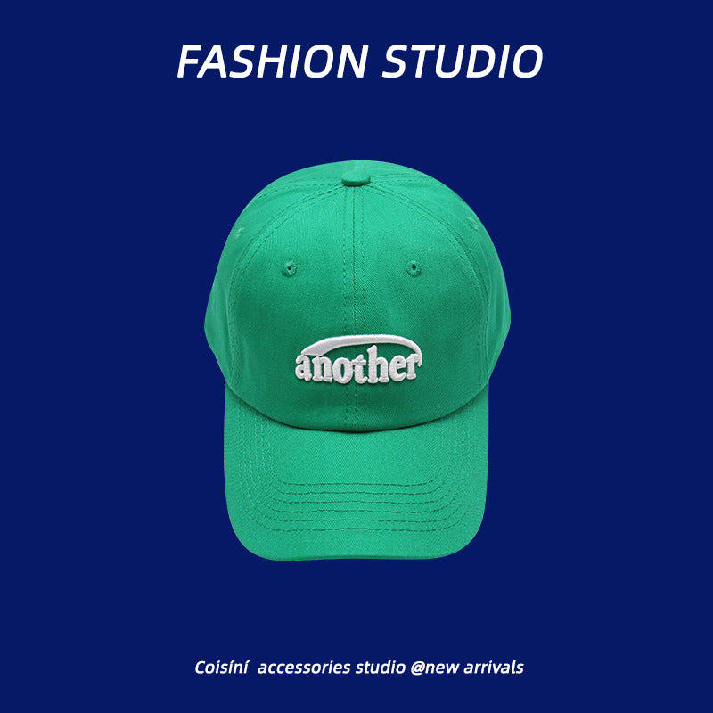 Washed Distressed Letters Embroidery Peaked Cap