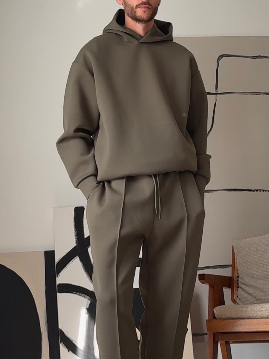 Regular Men's Hooded Sweatshirt And Elastic Waist Polyester