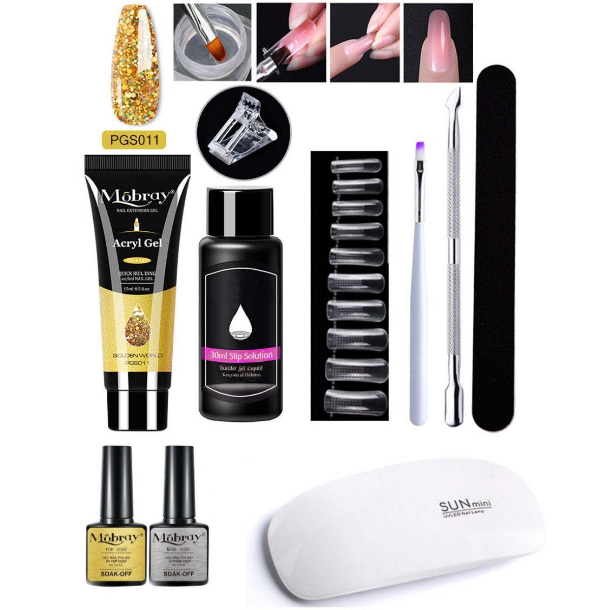 Resin Nail Art Extender Set 7-Piece For Nail Lengthening