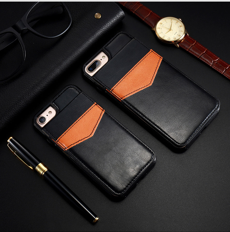 Retro Leather Wallet Case For iPhone With Card Slots Home