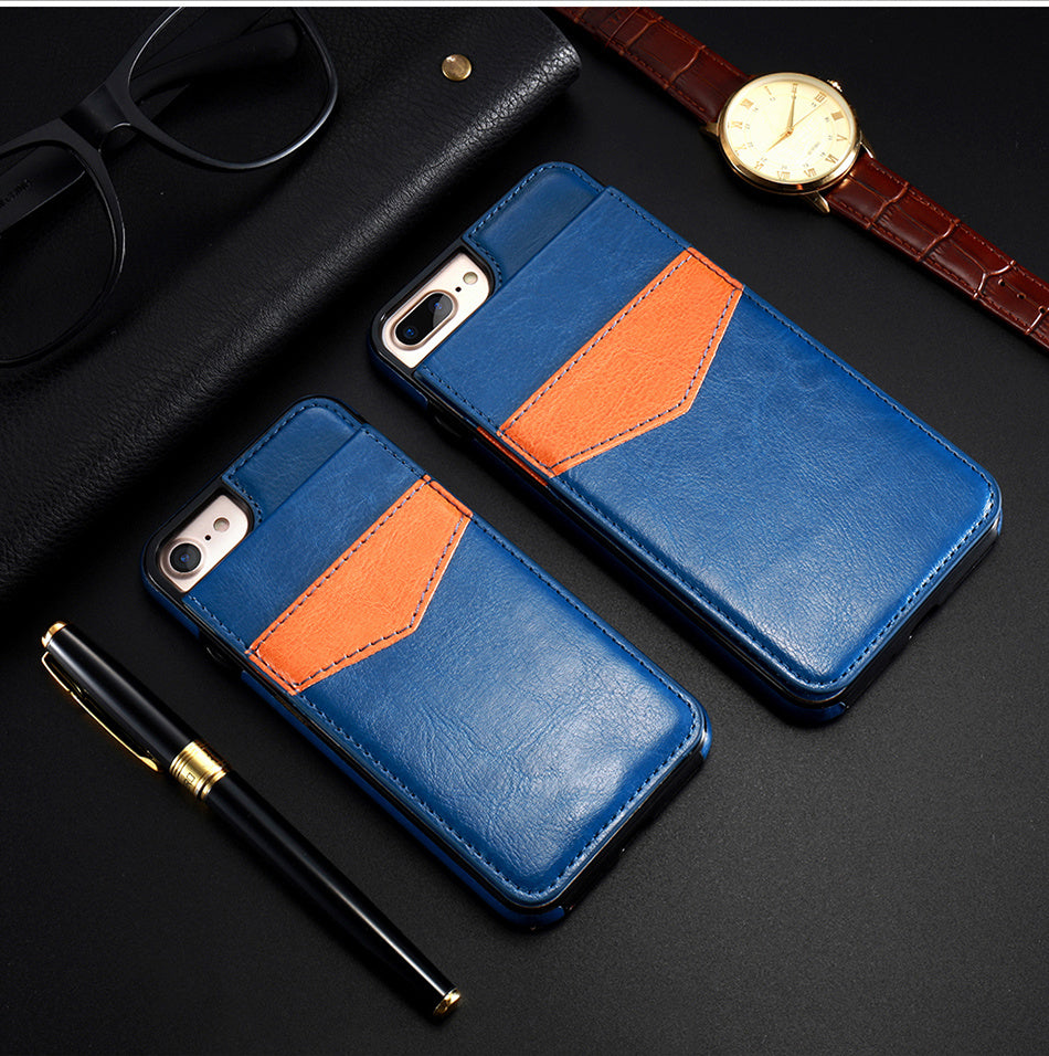 Retro Leather Wallet Case For iPhone With Card Slots Home
