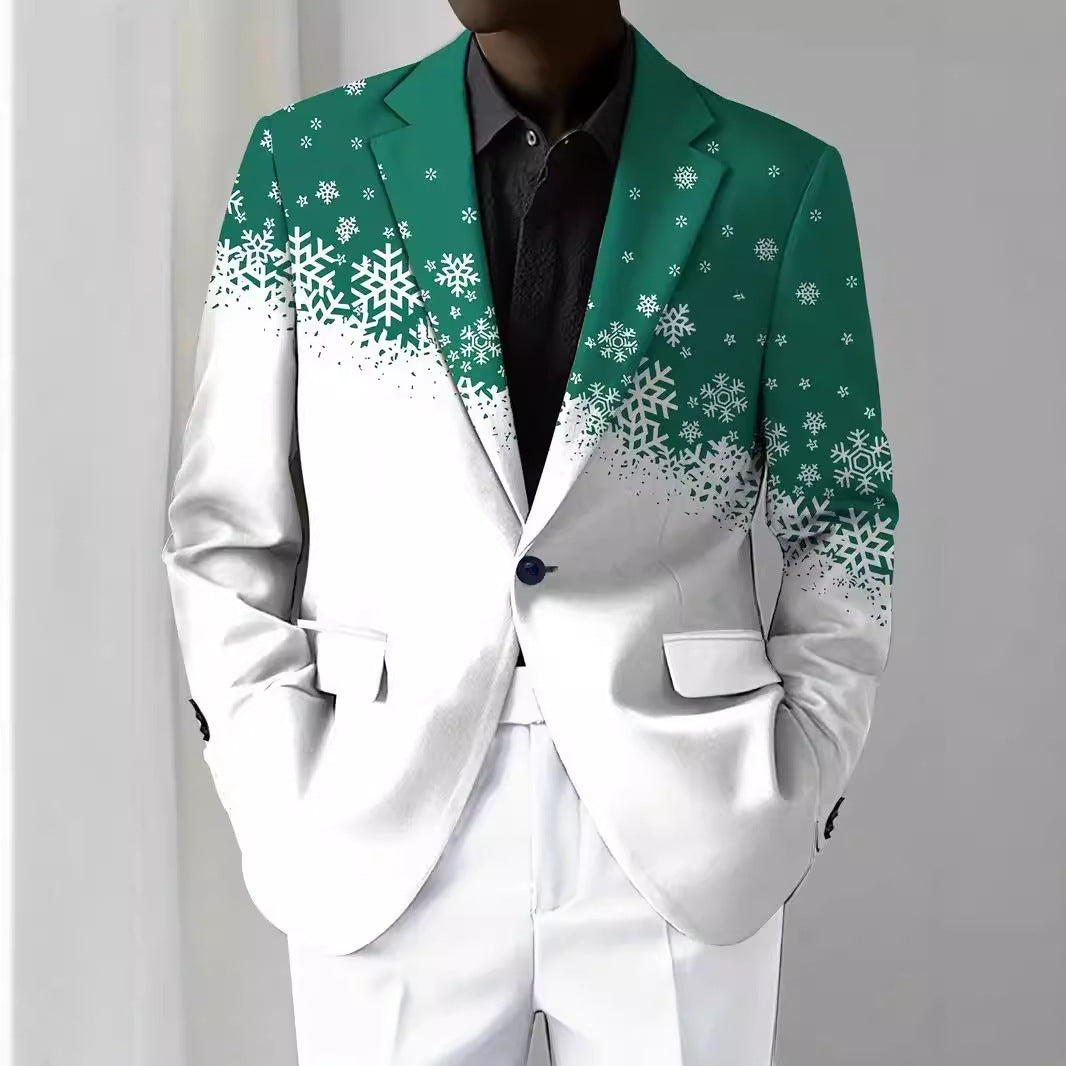 Relaxed Fit Men's Lounge Suit Polyester Blend Plus Size