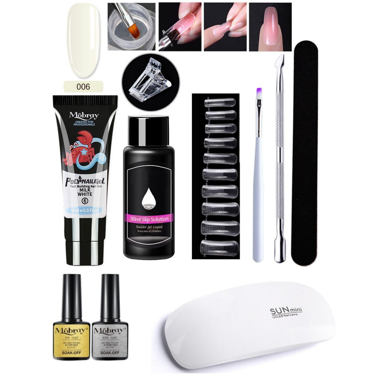 Resin Nail Art Extender Set 7-Piece For Nail Lengthening