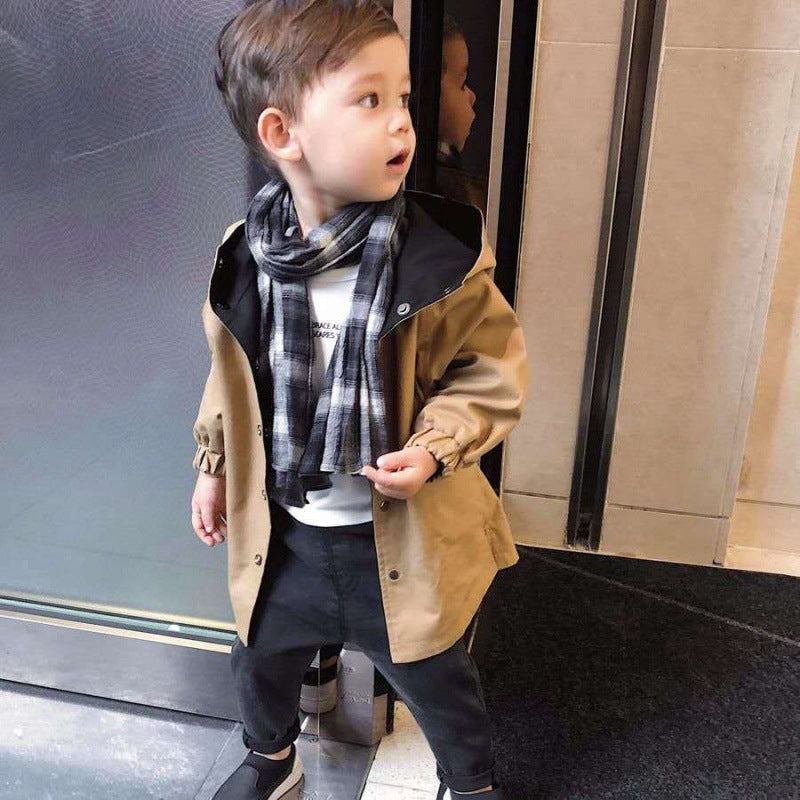 Boys Reversible Spring Coat Cotton Blend Regular Jacket