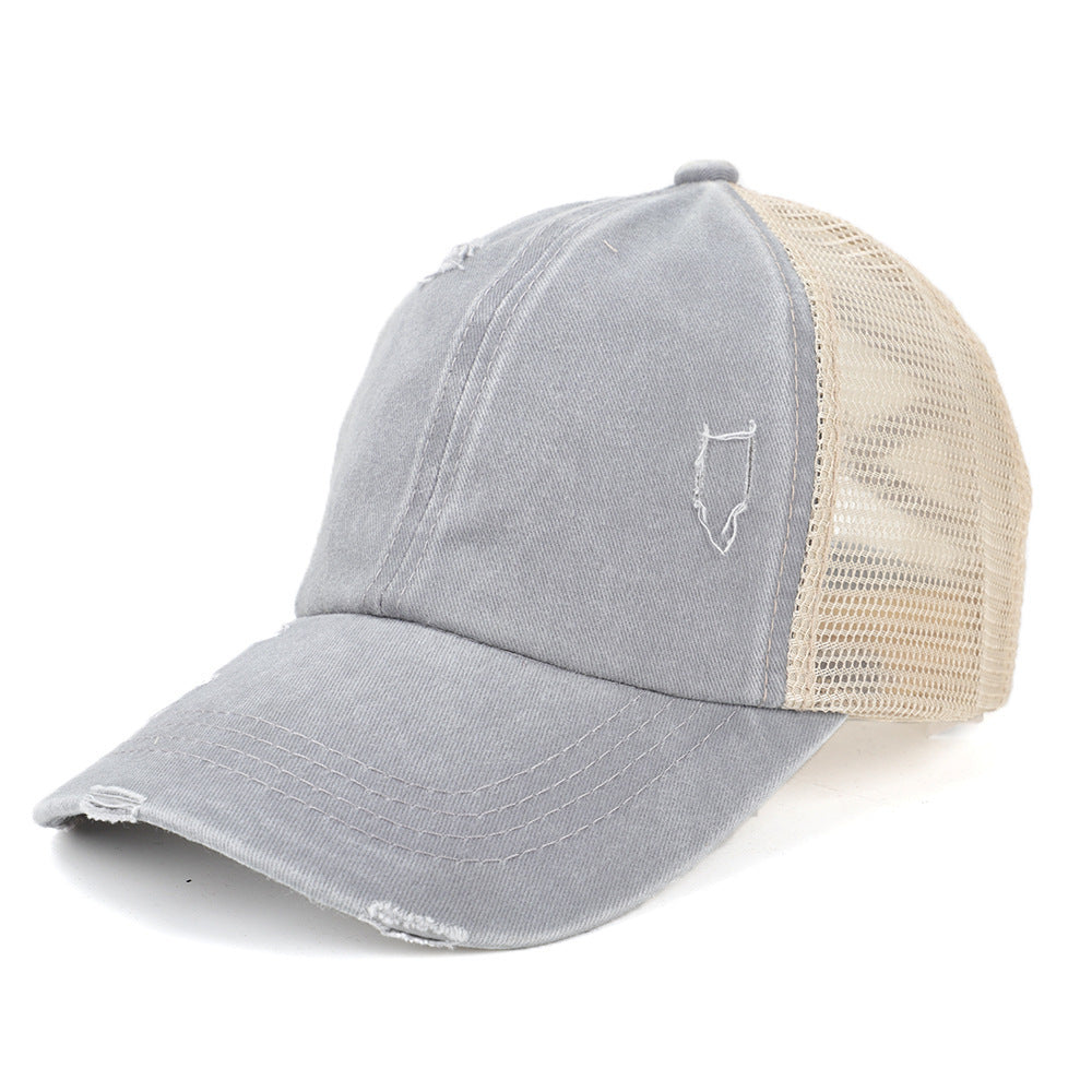 Washed Cotton Baseball Cap — Low-Profile Dome, Short Flat Brim