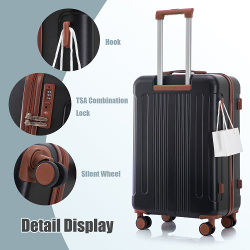 Unisex ABS Spinner Wheel Luggage Set Two Tone 20 24 28 Inch
