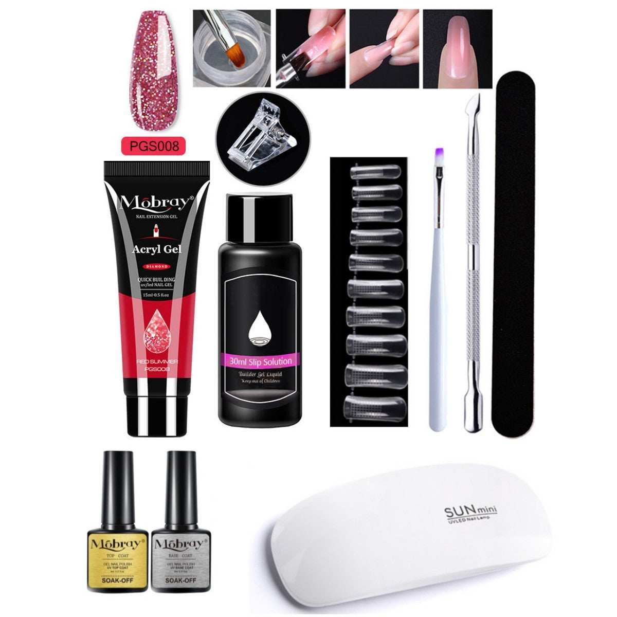 Resin Nail Art Extender Set 7-Piece For Nail Lengthening