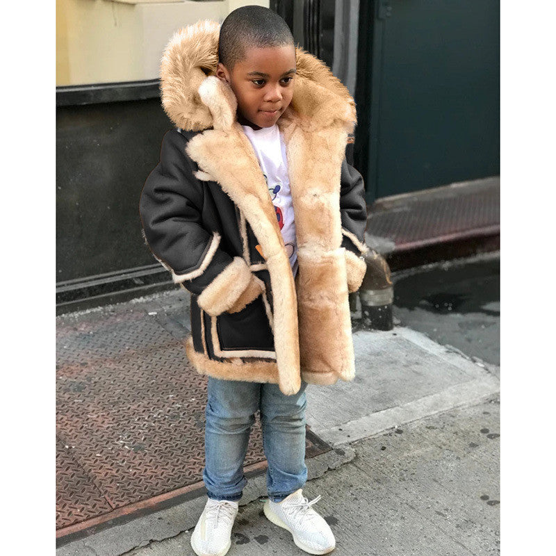 Boys Fur-Lined All-In-One Jacket Regular Fit Polyester