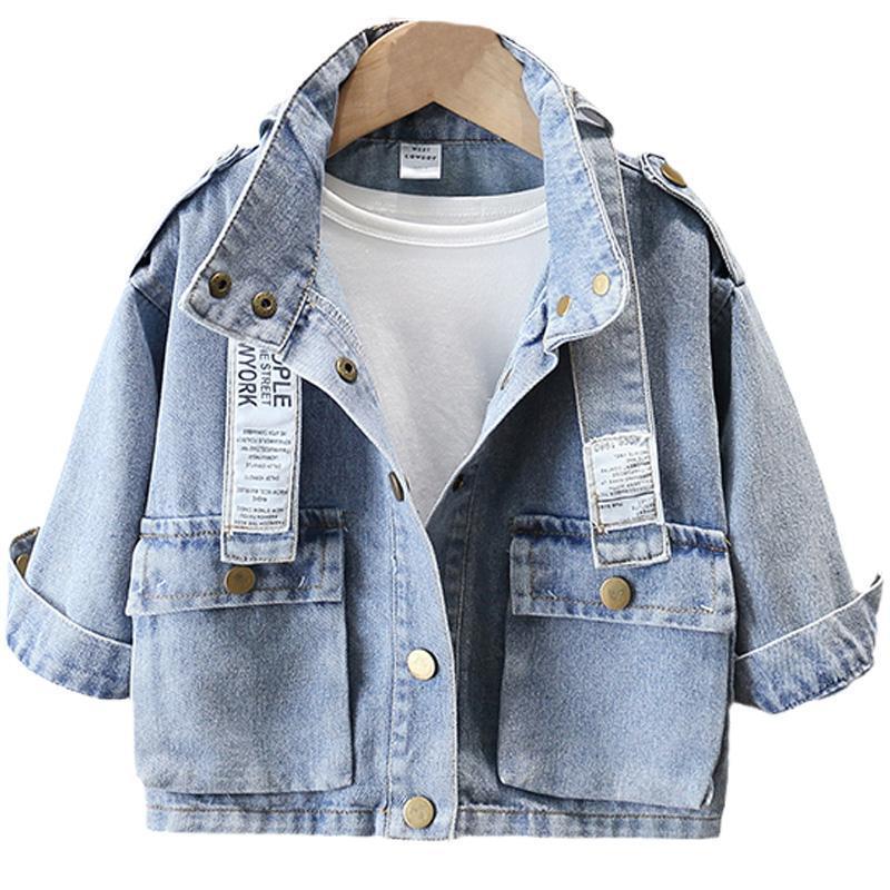 Kids Cotton Denim Jacket Unisex Regular Fit Outerwear