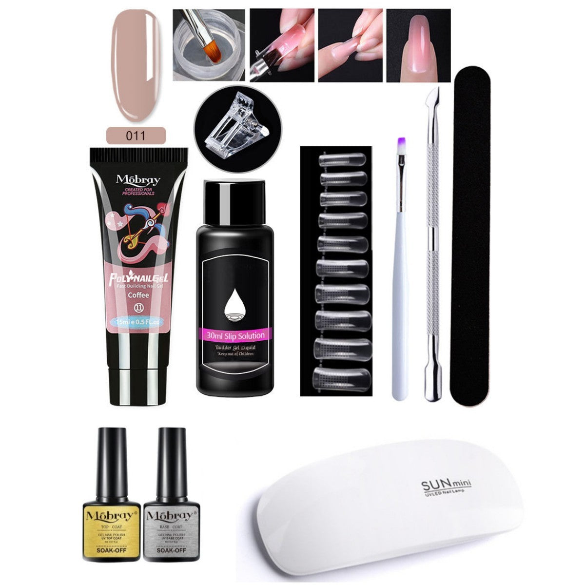Resin Nail Art Extender Set 7-Piece For Nail Lengthening