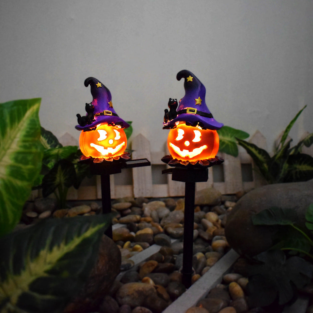 Resin Solar Halloween Pumpkin Lantern Garden Path Light