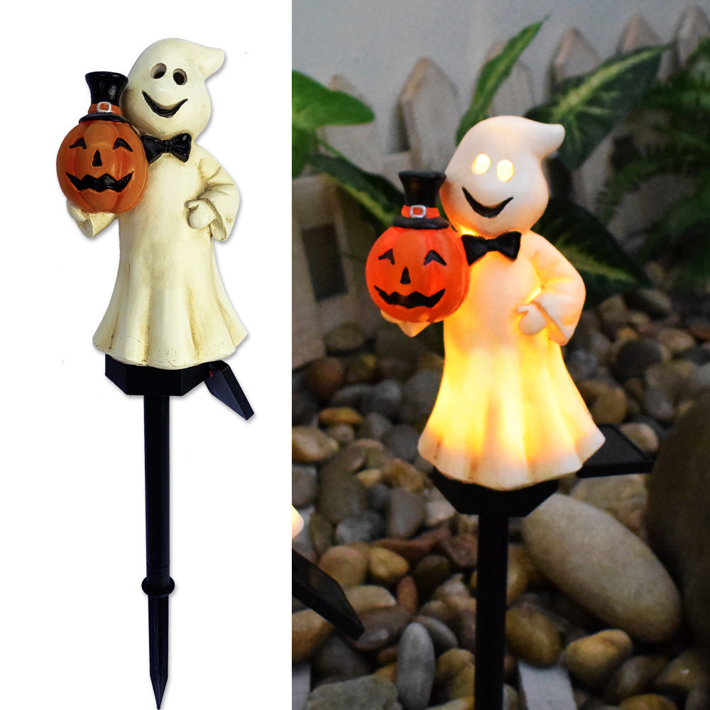 Resin Solar Halloween Pumpkin Lantern Garden Path Light